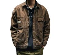 Mymyguoe Vintage Denim Jacket Men's Baggy Jeans Jackets Cargo Button Down Denim Jacket Retro Sports Jacket Outdoor Hiking Jacket Shirt Jacket Work Jacket Leisure Buckle Traditional Jacket Transition
