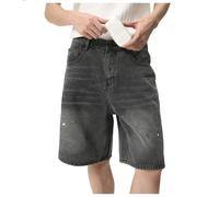 Mymyguoe Vintage Jeans Shorts Men's Y2K Blue Denim Shorts Summer Casual Loose Leg Baggy Denim Shorts Harajuku Streetwear Jorts Teenager Boys Summer Jeans Hip Hip Streetwear Men's Jeans Short Trousers,