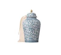 MYMYYT 12 inches blue Ginger Jar - floral pattern Ceramic Decorative with Lid vase， chinoiserie gift Enamel large jars for Home/Kitchen/Dining/living room/shelf decor/Tea Storage