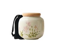 MYMYYT Daisy Small Urn Ashes Keepsake - 3 inches Ceramics Sharing Chrysanthemum Urn, Capacity 10 Cubic inches Funeral Memorial Decorative Flowers urn for Human, Pets - Qnty 1