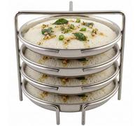 MyNaksha Stainless Steel Thatte Idly Stand with Plates for Pressure Cooker/Idli Maker/Cooker - 4Plates