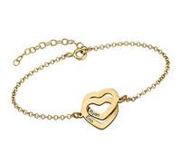 MyNameNecklace MYKA Interlocking Hearts Bracelet in Sterling Silver/Customised Jewellery Women, Gifts for Woman (18ct Gold Vermeil)