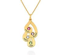 MyNameNecklace MYKA Personalised Engraved Family Drop Pendant with Crystals for Woman-Custom Jewellery 18k Gold Plated Gold Vermeil Plated