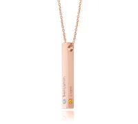 MyNameNecklace MYKA Personalised Totem 3D Bar Chain, one size, Sterling Silver Yellow Gold, Diamond
