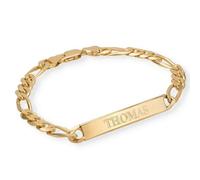 MyNameNecklace MYKA - Personalized ID Bracelet for Men With Figaro Chain - Custom Gift Jewelry for Holiday, Christmas, Birthday, Father's Day for Dad, Father, Boyfriend, Him, Various, Metal