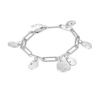 MyNameNecklace Personalised Hazel Paper Clip Bracelet with Engraved Charms - Diamond or Birthstone Option, With Birthstone, Sterling Silver, No Gemstone