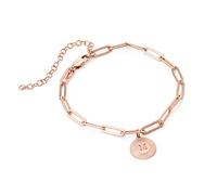 MyNameNecklace Personalised Odeion Initial Link Chain Bracelet/Anklet by MYKA (18ct Rose Gold Plated)