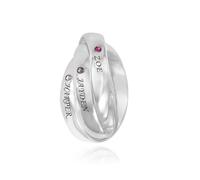 MyNameNecklace Personalized Charlize Interlocking 3 Russian Rings - Diamonds & Birthstones Option - Dainty Gift for Her, Women, Mom - Custom Jewelry for Mother's Day, Birthday, Christmas, Sterling