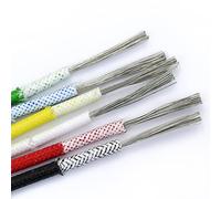 MyncbD electric cable Heat resistant 300°C Glass fiber braided high temperature silicone wire and cable 0.3mm 0.5mm 0.75mm 1.0mm 1.5mm 2.5mm 4mm 6mm (Color : Blue, Size : 1M_4MM11AWG)