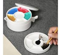 MyncbD painting palette New Multi-layer Imitation Porcelain Palette Calligraphy Ink Plate Watercolor Painting Multi-layer Palette Art Supplies (Color : Palette with cover)