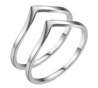 MYNENEY Pointed Classical Simple Plain Promise Ring,Stainless Steel Thin Wedding Band Rings For Women, 4, Stainless Steel, No Gemstone