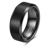 MYNENEY Tungsten Ring 4mm 6mm 8mm Matte Finish Men's Wedding Finger Ring Gold/Silver/Black Signet Ring Men's Comfort Fit 5-12, Tungsten Carbide, Gemstones Free, Tungsten Carbide, No Gemstone