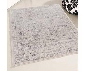 Mynes Home UK Rug Living Room Soft Dense Pile Classic Design In Cream (80 x 150 cm)