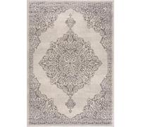 Mynes Home UK Rug Living Room Soft Dense Pile Classic Ziegler Design In Grey (80 x 150 cm)