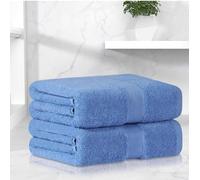 MyNextBeddingLimited 2-Pack Bath Sheet Towel 100% Cotton Jumbo Size 90cm x 170cm Quick Dry Body Wrap Premier Quality Towel 500 (GSM) (Blue)