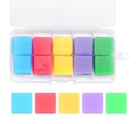 Mynoozi 100 Pcs 5D Diamond Painting Wax Pads, DIY Diamond Art Glue Clay & Wax Squares, Sticky Wax for Diamond Art, Cross Stitch, Nail Art - 5 Colors, Storage Box Included