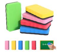 Mynoozi 10pcs Whiteboard Rubber Eraser Magnetic, Whiteboard Eraser with Thick Felt Pad,Washable and Reusable,Chalk Board Rubber for Home,School,Office,Red, Yellow, Blue and Green