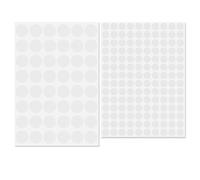 Mynoozi 140 PCS Self-Adhesive Cover Caps(12mm), 54 PCS Screw Hole Stickers(21mm), 2 Sheets White Round Drill Hole Cover Waterproof, Screw Hole Stickers for Furniture, Desks & Wall Cabinets