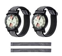 Mynoozi 2 Pcs Waterproof Wrist Compass, Luminous Wrist Compass Watch, Wrist Diving Compass, Camping Survival Compass Suitable for Outdoor Hiking Camping Diving - 50M/164 Feet with Luminous Dial