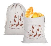 Mynoozi 2Pcs Natural Linen Bread Bags For Homemade Bread, 30 x 40 cm Bread Storage Bags to Keep Bread Fresh, Eco Reusable Fresh Bread Storage for Sourdough Bread Storage