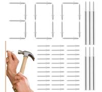 Mynoozi 300 Pcs Double Headed Skirting Nails with 6Pcs Nail-Specific Sleeve Tool,Traceless Double Head Skirting Thread Seamless Nail for Wood ，Double-Headed Nail for Skirting, Home Decoration