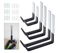 Mynoozi 6 Pcs Heavy Duty Garage Storage Hanger with Anti-Slip Coating, Multi-Size Wall Mount Steel Utility Hooks for Ladders, Garden, Outdoor, Power Tools, Indoor Outdoor (2S & 2M & 2L)