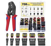 Mynoozi 708PCS Waterproof Car Cable Connectors, Waterproof Car Electrical Wire Connector Terminals Plug Kit, 1/2/3/4/5/6 Pin Electrical Automotive Wire Connectors Plug for Car Motorcycle Boat Truck