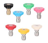 Mynoozi 7PCS Pressure Washer Spray Nozzle Tips, Compatible with 1/4 inch Quick-Connect Nozzles, Multi-Degree Connection Pressure Washer Tips for Car Garden Cleaning