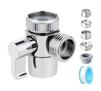 Mynoozi Shower Diverter Valve 3-Way Sink Faucet Splitter, Sink Faucet Splitter for Kitchen and Bathroom,with M20/M24/M28/Adapters,Copper zinc Plated