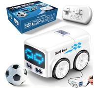 Mynzos RC Mini Cars Gesture Control Follow-Me Cartoon Cars, Magic RC Mini Bus, Automatic Avoidance Follows Line Car, Smart Inductive Interactive Radio Control Bus with Auto Expression (White)