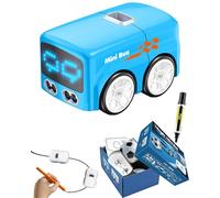 Mynzos RC Mini Cars Gesture Control Follow-Me Cartoon Cars, Minibus Magic, Magic Interactive Smart RC Bus with Line Following, Obstacle Avoidance, LED Expressions & Music, Interactive Sensor (Blue)
