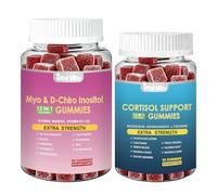 Myo & D-Chiro Inositol + Cortisol Support Gummies 2X Bundle, High Strength 13-in-1 Inositol Complex, PCOS, Hormonal Balance & Metabolic Support, Ashwagandha L-Theanine Magnesium Blend 150x