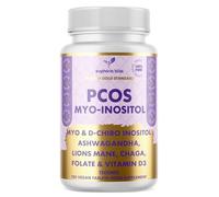 Myo-Inositol & D-Chiro Inositol Blend Capsule, Vitamin D3, Lions, Chaga, Ashwagandha, Folate, PCOS Support Supplement, Hormonal Balance, Healthy Ovarian Function Support for Women, 120 Caps
