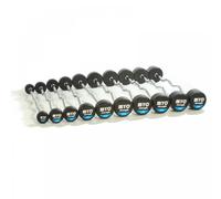 MYO Strength Rubber Barbell with PU End Cap - 10kg - 50kg EZ (10 Bar Set), 10 Bar Set with Rack