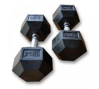MYO Strength Rubber Hex Dumbbells - Pairs, 12.5 Kg