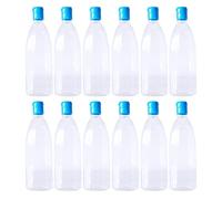 MYOC 200 ml/ 6.7 oz Clear Plastic Empty Squeeze Bottle with Disc Top Flip Cap Refillable Reusable Cosmetic Containers for Lotion Shampoo Massage Oils Outdoor Camping Travel (Pack of 12)