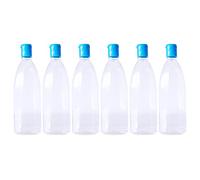 MYOC 200 ml/ 6.7 oz Clear Plastic Empty Squeeze Bottle with Disc Top Flip Cap Refillable Reusable Cosmetic Containers for Lotion Shampoo Massage Oils Outdoor Camping Travel (Pack of 6)