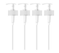 MYOC White Pump Dispenser | 500ml | 19cm Height | 28/30mm Neck Size | Durable Plastic | Ideal for Lotion, Shampoo, Conditioner & DIY Beauty & Skincare Products_(Pack of 4)