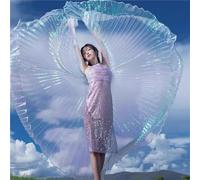 Myohyinwon Angel Wings for Belly Dancing - Isis Wings with 360° Extension and Stretch Rods Included - Ideal Fairy Wings for Adult Dancers and Christian Dance Costume (57 inch Fully Extended) (White)