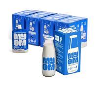 MYOM - 1L Value Bundle - Oat Milk Premix (32 x 130g Pouches) - Makes 32 Litres - Plus 1L Reusable Glass Milk Bottle - 34 kcal Low Calorie, 1.9g Low Sugar