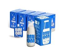 MYOM 500ml Value Bundle - Oat Milk Premix (48 x 65g Pouches) - Makes 24 Litres - Plus 500ml Reusable Glass Milk Bottle - Low Calorie, Low Sugar
