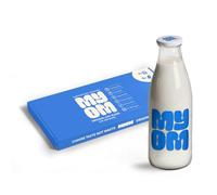 MYOM - Oat Drink with Glass Bottle - Makes 4 Litres - Vegan Plant Based Oat Drink with Vitamin D3, Vitamin B12 and Iodine - Low Sugar - Dairy Free Plant-Based Milk - Starter Bundle 4 x 130g