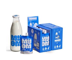 MYOM - Oat Milk Drink with Free Glass Bottle - Makes 16 Litres - 1L Big Value Bundle - Vegan Plant Based Oat Drink with Vitamin D3, Vitamin B12 and Iodine, Low Sugar - Dairy Free Plant-Based Milk