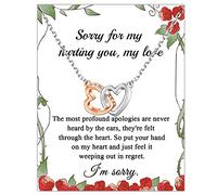 MYOSPARK Apology Necklace for Wife Girlfriend Forgive me Jewelry Partner Apology Gift Sorry for My Hurting You Message Card Jewelry (UK Sorry Card NL)