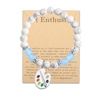 MYOSPARK Artist Gift Paint Palette Charm Bracelet Painter Gift Artist Bracelet Art Teacher Gift Student Graduation Gift, Elastic, Alloy