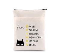 MYOSPARK Bat Movie Inspired Gifts for Fan Bat Character Book Sleeve with Zipper Bat Lover Gift for Women Girl Book Lover Gift Book Protector (UK I am Brave BS)