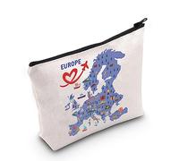 MYOSPARK Europe Travel Gift Europe Travel Cosmetic Bag Gift for Travelers European Vacation Gift Europe Paris Rome Barcelona Honeymoon Gift (UK EUROPE bag)