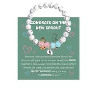 MYOSPARK First Time Mom Gift New Mom Bracelet Jewelry Mommy To Be Gift Pregnancy Gift for Expecting Mother (UK NEW SPROUT BR)
