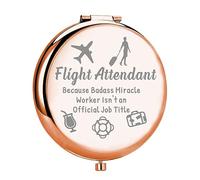 MYOSPARK Flight Attendant Gifts Air Stewardess Makeup Mirror Stewardess Aviation Makeup Mirror Flight School Student Graduation Gift (UK-Flight Attendant Mirror)