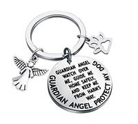 MYOSPARK Guardian Angel Protect My Dog Pet Protection Stainless Steel Pendant Collar Charm, Stainless Steel